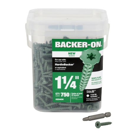 Backer-On Backer-On No. 9 in. X 1.25 in. L Star Flat Head Serrated Cement Board Screws 23406